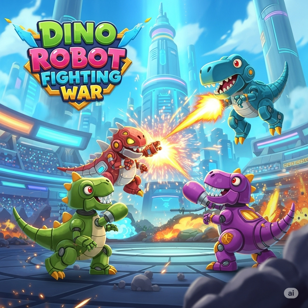 Dino Robot Fighting War